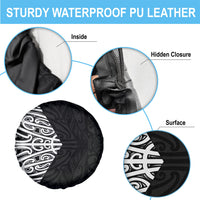 Black New Zealand Puhoro Maori Tattoo Spare Tire Cover