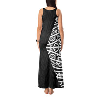 Black New Zealand Puhoro Maori Tattoo Tank Maxi Dress