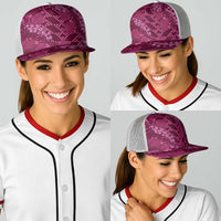 Pink Aloha Hawaii Baseball Net Cap Hawaiian Kakau Ohia Lehua Lei - Polynesian Pride