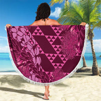 Pink Aloha Hawaii Beach Blanket Hawaiian Kakau Ohia Lehua Lei - Polynesian Pride