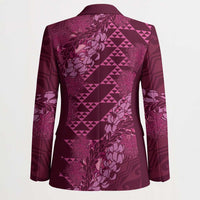 Pink Aloha Hawaii Blazer Hawaiian Kakau Ohia Lehua Lei LT14 - Polynesian Pride