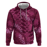Pink Aloha Hawaii Hoodie Hawaiian Kakau Ohia Lehua Lei - Polynesian Pride