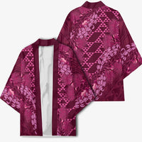 Pink Aloha Hawaii Kimono Hawaiian Kakau Ohia Lehua Lei - Polynesian Pride
