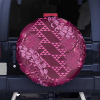 Pink Aloha Hawaii Spare Tire Cover Hawaiian Kakau Ohia Lehua Lei - Polynesian Pride