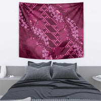 Pink Aloha Hawaii Tapestry Hawaiian Kakau Ohia Lehua Lei - Polynesian Pride
