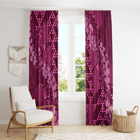 Pink Aloha Hawaii Window Curtain Hawaiian Kakau Ohia Lehua Lei - Polynesian Pride