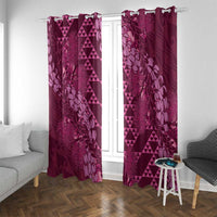 Pink Aloha Hawaii Window Curtain Hawaiian Kakau Ohia Lehua Lei - Polynesian Pride