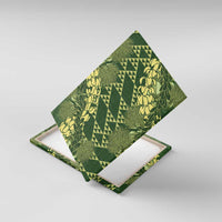 Green Aloha Hawaii Canvas Wall Art Hawaiian Kakau Ohia Lehua Lei - Polynesian Pride