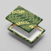 Green Aloha Hawaii Canvas Wall Art Hawaiian Kakau Ohia Lehua Lei - Polynesian Pride