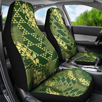 Green Aloha Hawaii Car Seat Cover Hawaiian Kakau Ohia Lehua Lei - Polynesian Pride