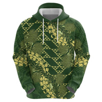 Green Aloha Hawaii Hoodie Hawaiian Kakau Ohia Lehua Lei - Polynesian Pride