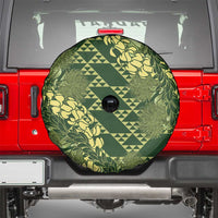 Green Aloha Hawaii Spare Tire Cover Hawaiian Kakau Ohia Lehua Lei - Polynesian Pride