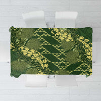 Green Aloha Hawaii Tablecloth Hawaiian Kakau Ohia Lehua Lei - Polynesian Pride