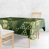 Green Aloha Hawaii Tablecloth Hawaiian Kakau Ohia Lehua Lei - Polynesian Pride