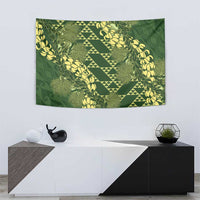 Green Aloha Hawaii Tapestry Hawaiian Kakau Ohia Lehua Lei - Polynesian Pride