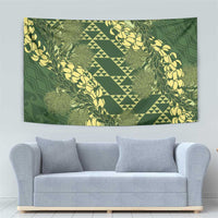 Green Aloha Hawaii Tapestry Hawaiian Kakau Ohia Lehua Lei - Polynesian Pride