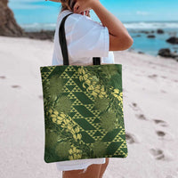 Green Aloha Hawaii Tote Bag Hawaiian Kakau Ohia Lehua Lei - Polynesian Pride