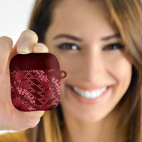 Maroon Aloha Hawaii AirPods Case Hawaiian Kakau Ohia Lehua Lei LT14 Maroon - Polynesian Pride