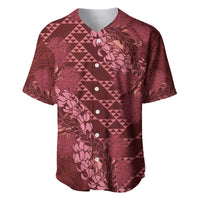 Maroon Aloha Hawaii Baseball Jersey Hawaiian Kakau Ohia Lehua Lei LT14 Maroon - Polynesian Pride