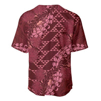 Maroon Aloha Hawaii Baseball Jersey Hawaiian Kakau Ohia Lehua Lei LT14 - Polynesian Pride