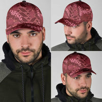 Maroon Aloha Hawaii Classic Cap Hawaiian Kakau Ohia Lehua Lei LT14 - Polynesian Pride