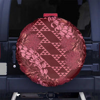 Maroon Aloha Hawaii Spare Tire Cover Hawaiian Kakau Ohia Lehua Lei - Polynesian Pride