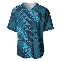 Naval Night Aloha Hawaii Baseball Jersey Hawaiian Kakau Ohia Lehua Lei LT14 Blue - Polynesian Pride