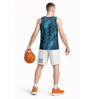 Naval Night Aloha Hawaii Basketball Jersey Hawaiian Kakau Ohia Lehua Lei - Polynesian Pride