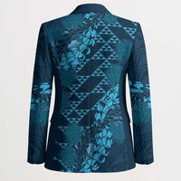 Naval Night Aloha Hawaii Blazer Hawaiian Kakau Ohia Lehua Lei LT14 - Polynesian Pride