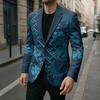 Naval Night Aloha Hawaii Blazer Hawaiian Kakau Ohia Lehua Lei LT14 - Polynesian Pride