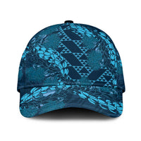 Naval Night Aloha Hawaii Classic Cap Hawaiian Kakau Ohia Lehua Lei LT14 Universal Fit Blue - Polynesian Pride