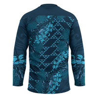 Naval Night Aloha Hawaii Hockey Jersey Hawaiian Kakau Ohia Lehua Lei - Polynesian Pride