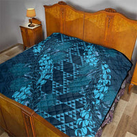 Naval Night Aloha Hawaii Quilt Hawaiian Kakau Ohia Lehua Lei - Polynesian Pride