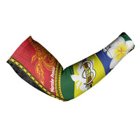 Personalised PNG Morobe Provins Arm Sleeves Papua New Guinea Plumeria Melanesian Pattern - Polynesian Pride