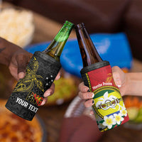 Personalised PNG Morobe Provins 4 in 1 Can Cooler Tumbler Papua New Guinea Plumeria Melanesian Pattern - Polynesian Pride