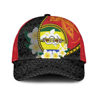 PNG Morobe Provins Classic Cap Papua New Guinea Plumeria Melanesian Pattern LT14 Universal Fit Red - Polynesian Pride