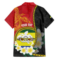 Personalised PNG Morobe Provins Family Matching Off The Shoulder Long Sleeve Dress and Hawaiian Shirt Papua New Guinea Plumeria Melanesian Pattern - Polynesian Pride