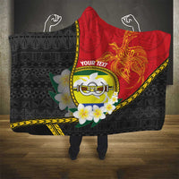 Personalised PNG Morobe Provins Hooded Blanket Papua New Guinea Plumeria Melanesian Pattern - Polynesian Pride