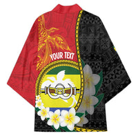 Personalised PNG Morobe Provins Kimono Papua New Guinea Plumeria Melanesian Pattern - Polynesian Pride