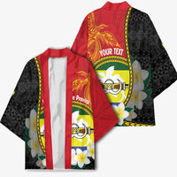 Personalised PNG Morobe Provins Kimono Papua New Guinea Plumeria Melanesian Pattern - Polynesian Pride
