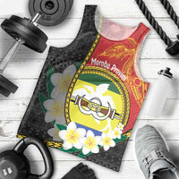 Personalised PNG Morobe Provins Men Tank Top Papua New Guinea Plumeria Melanesian Pattern - Polynesian Pride