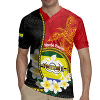Personalised PNG Morobe Provins Rugby Jersey Papua New Guinea Plumeria Melanesian Pattern - Polynesian Pride
