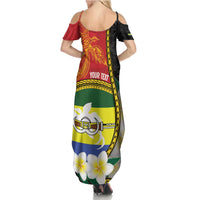 Personalised PNG Morobe Provins Summer Maxi Dress Papua New Guinea Plumeria Melanesian Pattern - Polynesian Pride