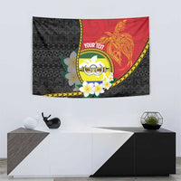 Personalised PNG Morobe Provins Tapestry Papua New Guinea Plumeria Melanesian Pattern - Polynesian Pride