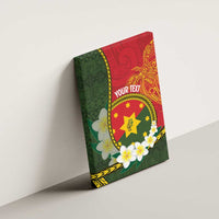 Personalised PNG Isten Hailans Provins Canvas Wall Art Papua New Guinea Plumeria Melanesian Pattern - Polynesian Pride