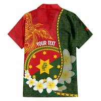 Personalised PNG Isten Hailans Provins Family Matching Long Sleeve Bodycon Dress and Hawaiian Shirt Papua New Guinea Plumeria Melanesian Pattern - Polynesian Pride