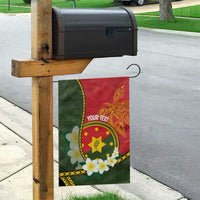 Personalised PNG Isten Hailans Provins Garden Flag Papua New Guinea Plumeria Melanesian Pattern - Polynesian Pride