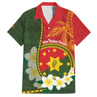 Personalised PNG Isten Hailans Provins Hawaiian Shirt Papua New Guinea Plumeria Melanesian Pattern LT14 Green - Polynesian Pride