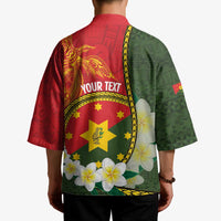 Personalised PNG Isten Hailans Provins Kimono Papua New Guinea Plumeria Melanesian Pattern - Polynesian Pride