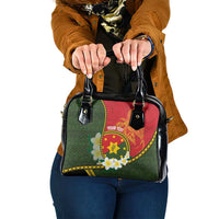 Personalised PNG Isten Hailans Provins Shoulder Handbag Papua New Guinea Plumeria Melanesian Pattern - Polynesian Pride
